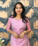 Lite Pink Color Premium Banarasi Crushed Tissue Kurti with Lining / LSS183