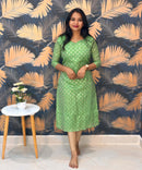 Green Color Premium Banarasi Crushed Tissue Kurti with Lining / LSS183