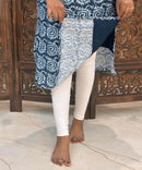 Navy Blue and Lite Blue Color Premium Batik Printed Mul Cotton Kurti and Dupatta / LSS182