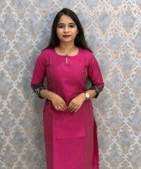 Dark Pink Color Premium Coord Set with Lining and Pocket / HL031