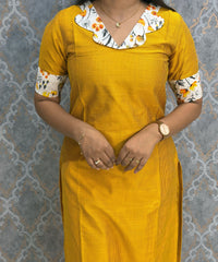 Yellow Color Premium Coord Set with Lining and Pocket / HL032