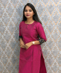 Dark Pink Color Premium Coord Set with Lining and Pocket / HL031