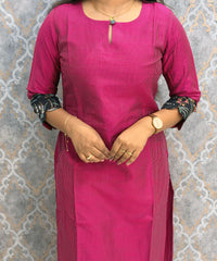 Dark Pink Color Premium Coord Set with Lining and Pocket / HL031
