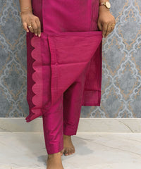 Dark Pink Color Premium Coord Set with Lining and Pocket / HL031