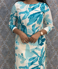 Blue and Beige Color Premium Coord Set with Lining and Pocket / HL030