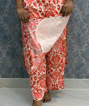 Orange Color Premium Coord Set with Lining and Pocket / HL029