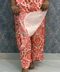 Orange Color Premium Coord Set with Lining and Pocket / HL029