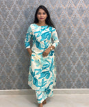 Blue and Beige Color Premium Coord Set with Lining and Pocket / HL030