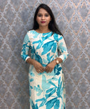 Blue and Beige Color Premium Coord Set with Lining and Pocket / HL030