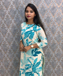 Blue and Beige Color Premium Coord Set with Lining and Pocket / HL030