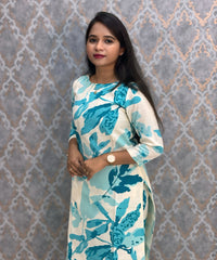 Blue and Beige Color Premium Coord Set with Lining and Pocket / HL030