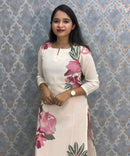 Half White and Pink Color Premium Coord Set with Lining and Pocket / HL028