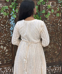 Premium Cotton Lace Embroidery Maxi with Lining / ESS317