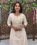 Premium Cotton Lace Embroidery Maxi with Lining / ESS317