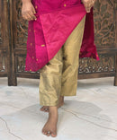 Pink Color Sweetheart Neck Premium Dupion Raw Silk Kurti with Small Zari Butta & Lining Coord Set  / LSS188