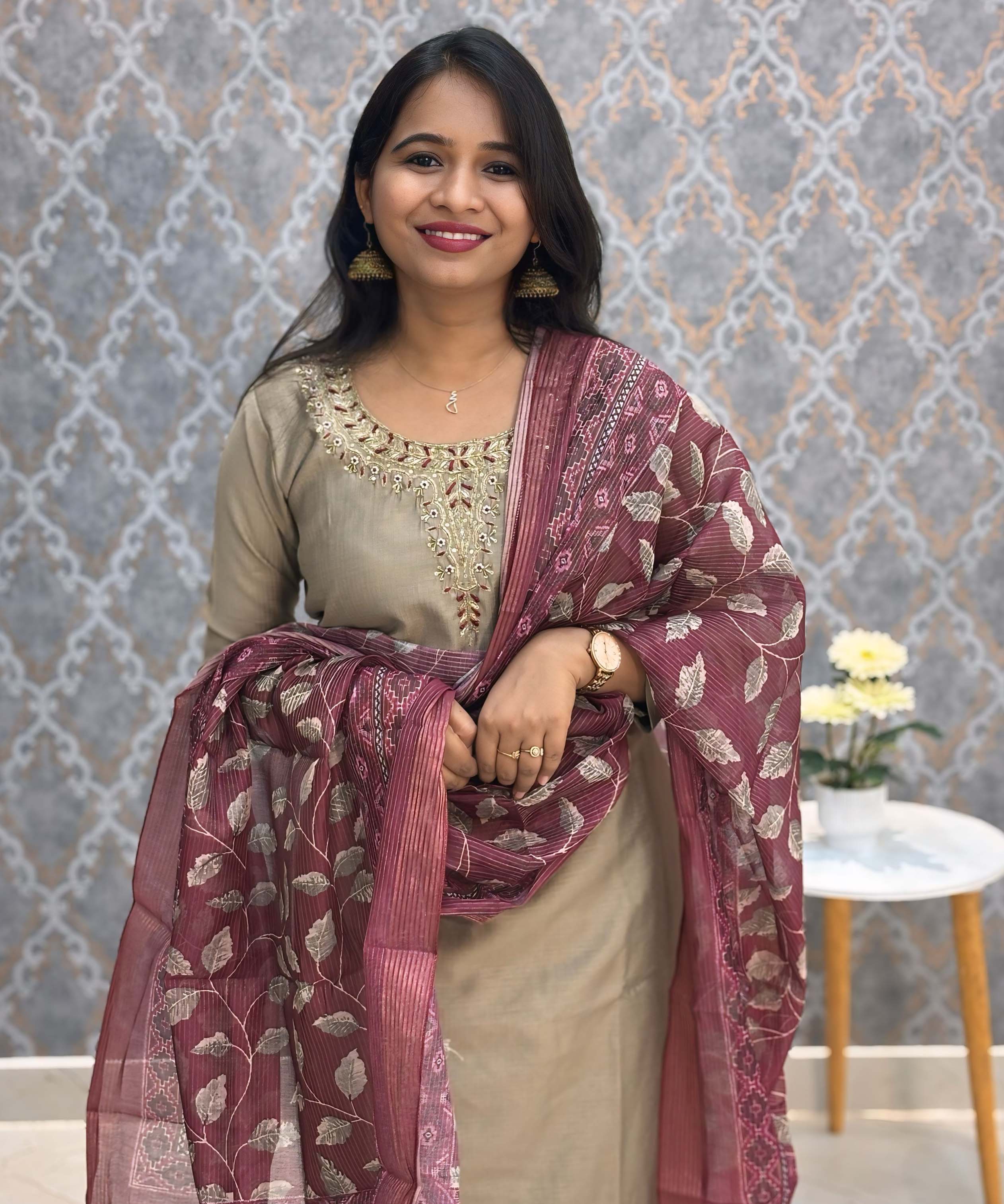 Premium Ethnic Salwar Set with Organza Dupatta  / ESS313
