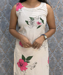 Pink Floral Premium Flex Cotton Coord Set with Sleeves and Pocket / ESS415