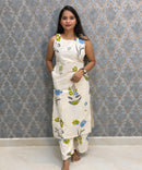 Blue Floral Premium Flex Cotton Coord Set with Sleeves and Pocket / ESS415