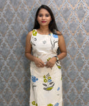 Blue Floral Premium Flex Cotton Coord Set with Sleeves and Pocket / ESS415