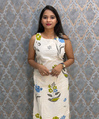 Blue Floral Premium Flex Cotton Coord Set with Sleeves and Pocket / ESS415