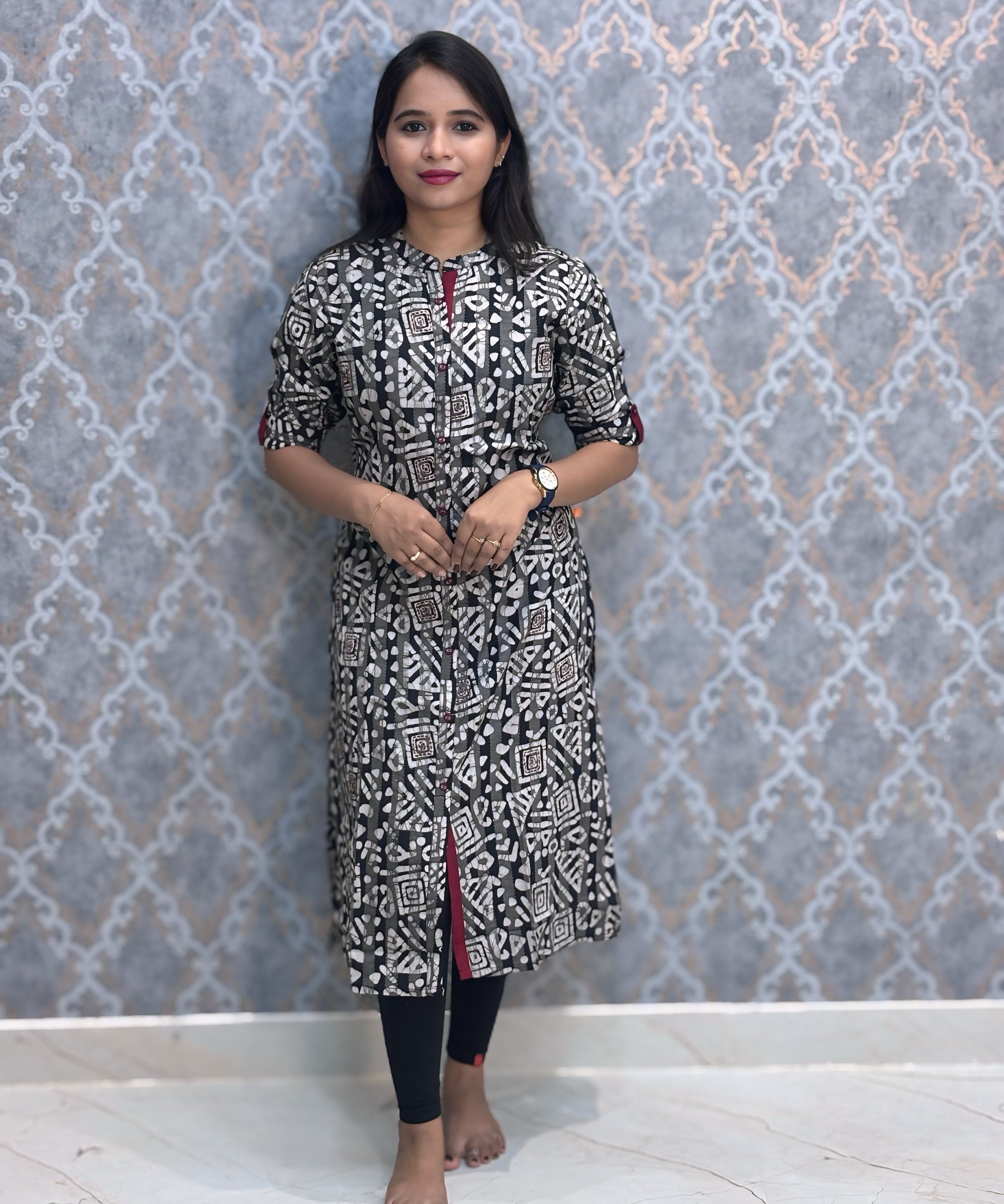 Black Color Premium Flex Cotton Kurtis / ESS370
