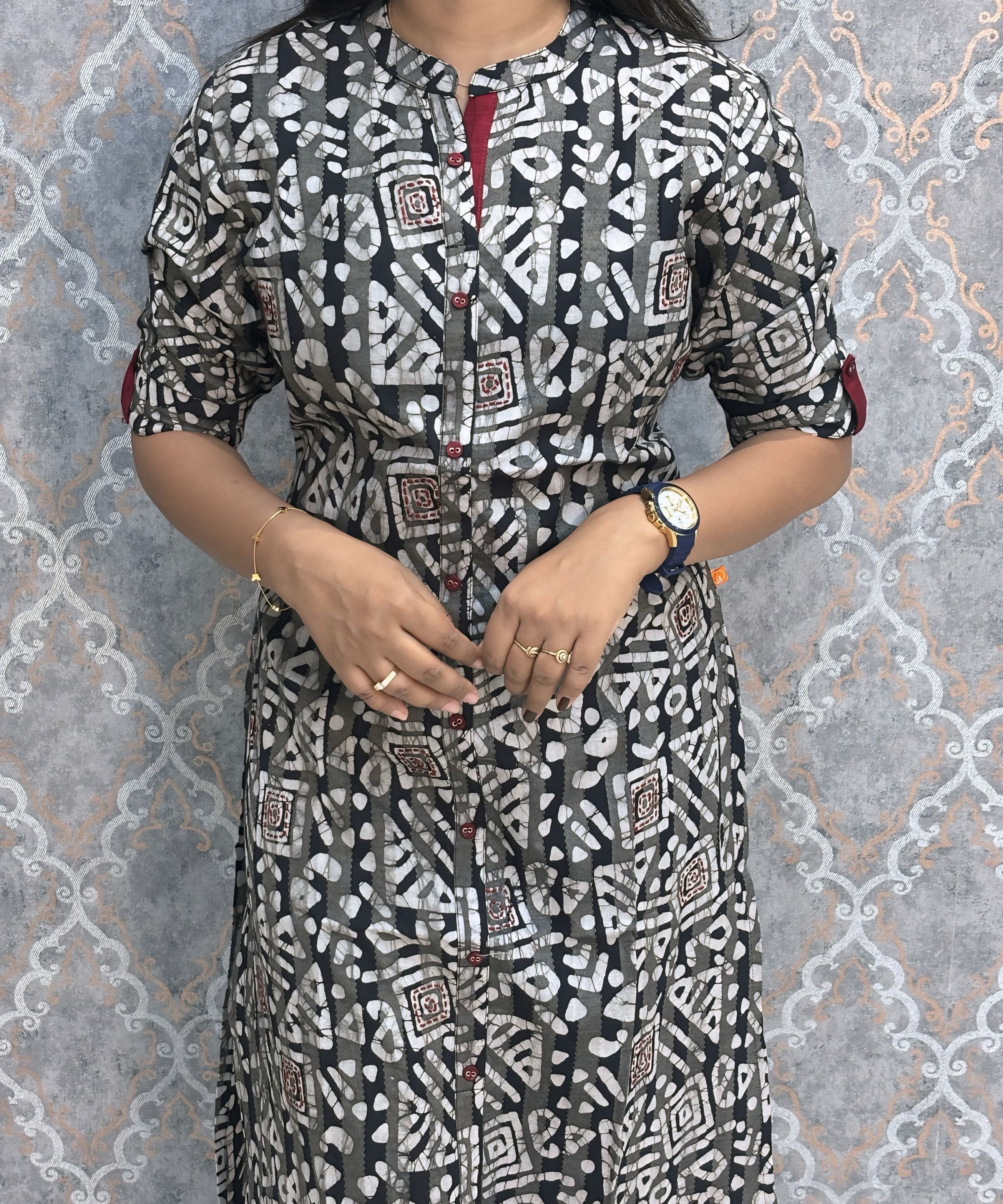 Black Color Premium Flex Cotton Kurtis / ESS370