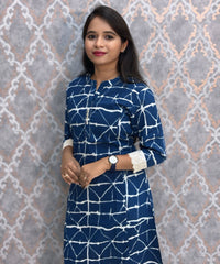 Blue Color Premium Flex Cotton Kurtis with Pocket / ESS370