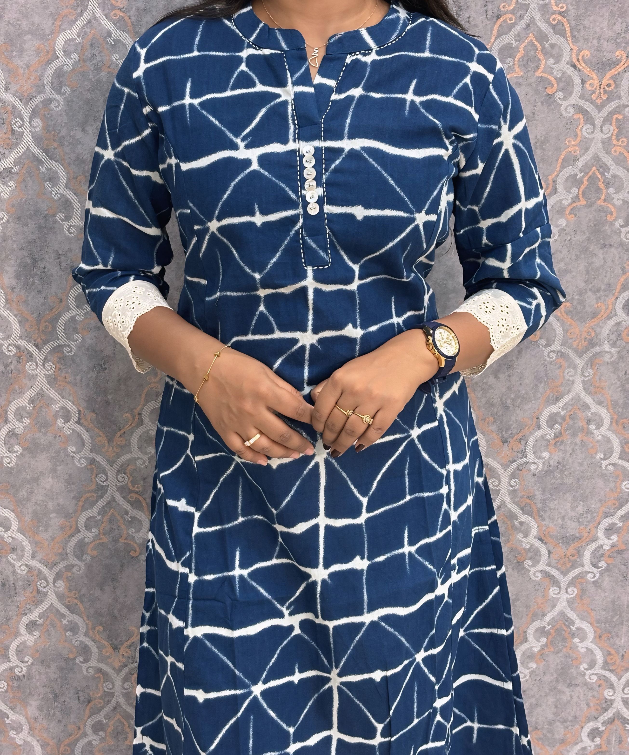 Blue Color Premium Flex Cotton Kurtis with Pocket / ESS370