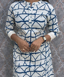 Blue and White Color Premium Flex Cotton Kurtis with Pocket / ESS370