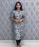 Black and White Color Premium Flex Cotton Kurtis / ESS370