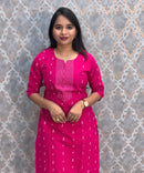 Pink Color Premium Handloom Dobby Cotton 3 Piece Salwar Set with Pocket / LSS229