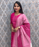 Pink Color Premium Handloom Dobby Cotton 3 Piece Salwar Set with Pocket / LSS229
