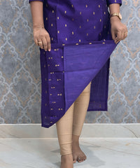 Purple Premium Handloom Raw Silk Kurti and Dupatta / HL021