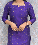 Purple Premium Handloom Raw Silk Kurti and Dupatta / HL021