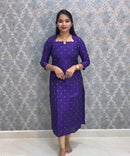 Purple Premium Handloom Raw Silk Kurti and Dupatta / HL021