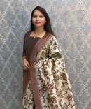 Brown Color Premium Handloom Raw Silk 3 Piece Salwar Set with Lining and Pocket / HL046