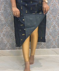 Black Color Premium Handloom Raw Silk Kurti and Dupatta / PC010