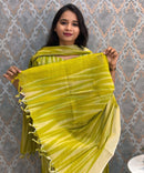 Lite Green Color Premium Ikkat Cotton salwar Set with Pocket / LSS197