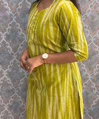 Lite Green Color Premium Ikkat Cotton salwar Set with Pocket / LSS197