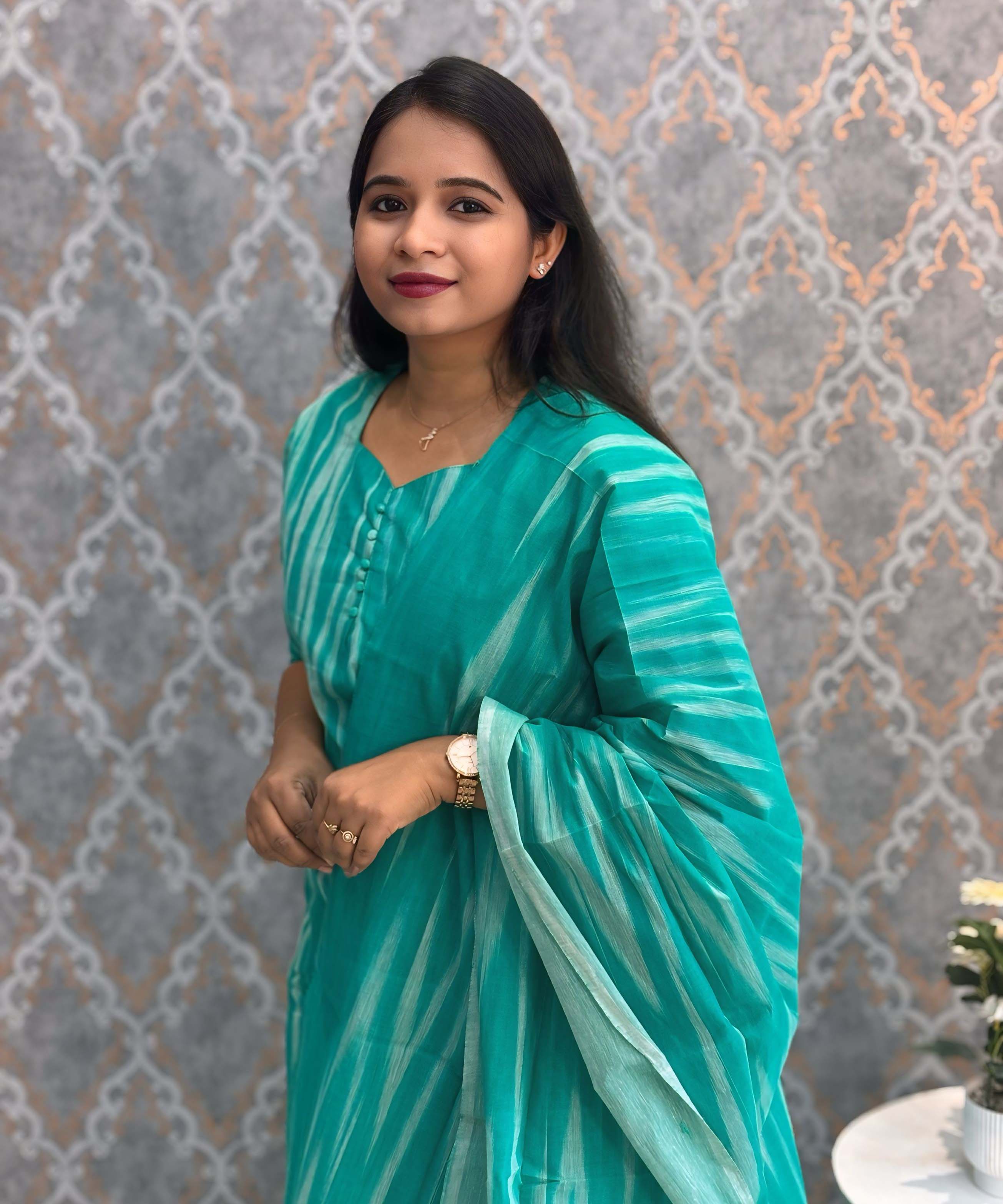 Lite Green Color Premium Ikkat Cotton salwar Set with Pocket / LSS197