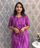 Dark Purple Color Premium Ikkat Cotton salwar Set with Pocket / LSS197