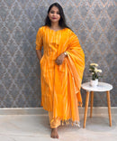 Yellow Color Premium Ikkat Cotton salwar Set with Pocket / LSS197