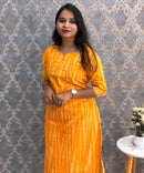 Yellow Color Premium Ikkat Cotton salwar Set with Pocket / LSS197