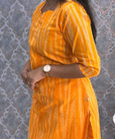 Yellow Color Premium Ikkat Cotton salwar Set with Pocket / LSS197