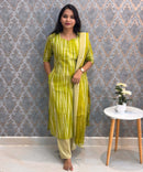 Lite Green Color Premium Ikkat Cotton salwar Set with Pocket / LSS197