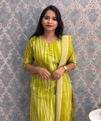 Lite Green Color Premium Ikkat Cotton salwar Set with Pocket / LSS197