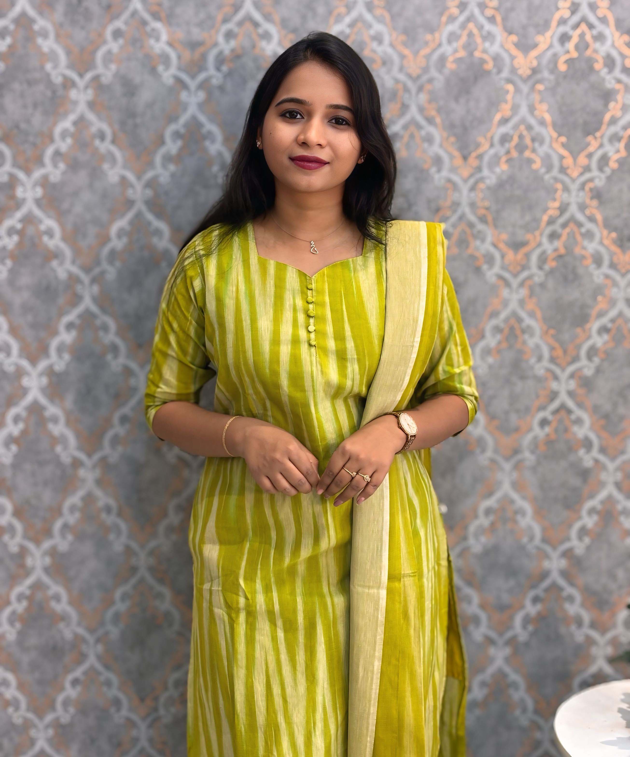 Lite Green Color Premium Ikkat Cotton salwar Set with Pocket / LSS197