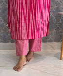Reddish Pink Color Premium Ikkat Cotton salwar Set with Pocket / LSS197