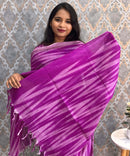 Dark Purple Color Premium Ikkat Cotton salwar Set with Pocket / LSS197