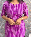 Dark Purple Color Premium Ikkat Cotton salwar Set with Pocket / LSS197